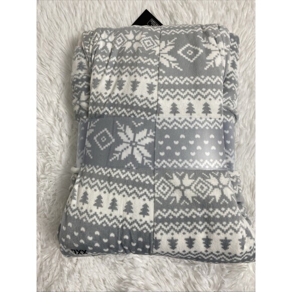 Cuddl Duds Fleece Pajama Set Women Size 2XL V Neck Long Sleeves Gray Snowflake - Picture 5 of 7